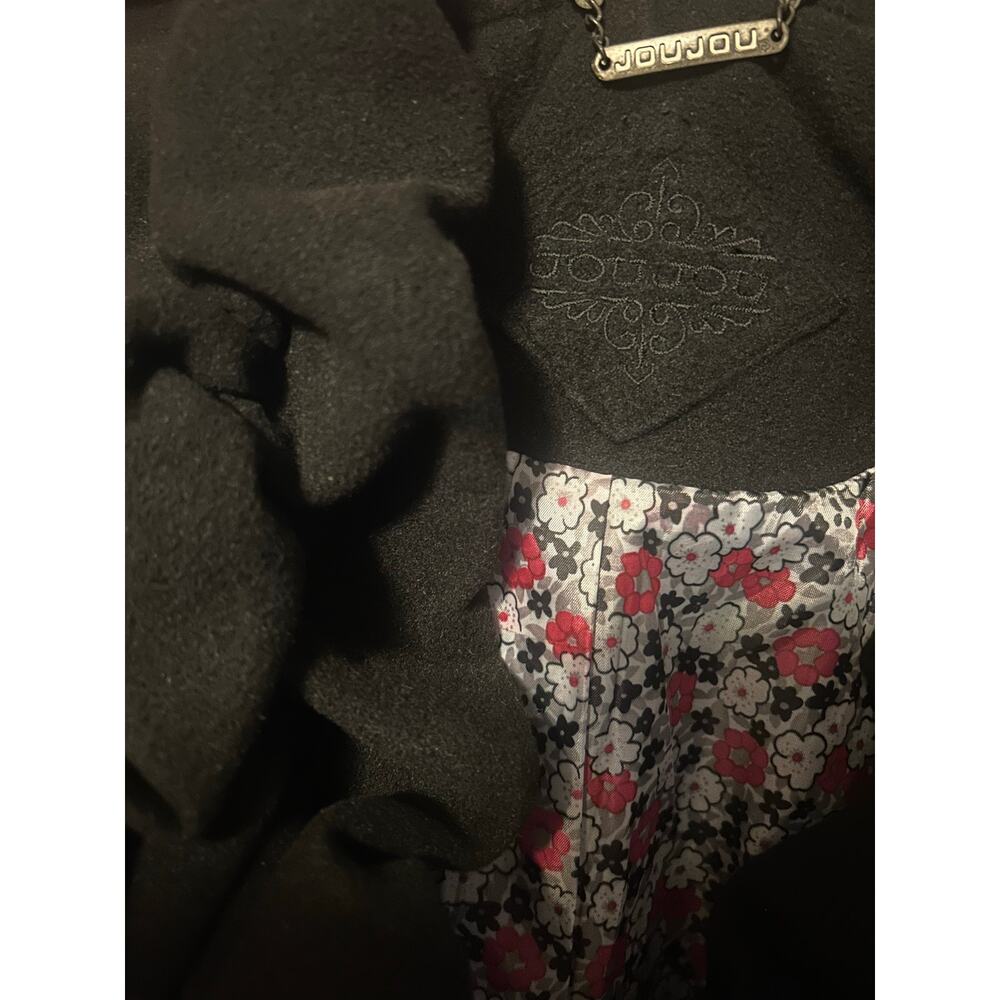 Jou Jou black Wool Lined Double-Breasted Pea Coat NWOT Size Large WMNS - Picture 4 of 16